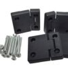 Full Aluminium Second Row Door Hinge Kit in Anodised Black Finish - Complete with Stainless Hinge Pins for Defender & Series (S*)