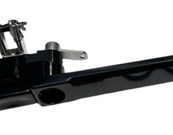 BritBillet - Left Hand Front Billet Aluminium Door Handle for Defender 90 110 83-16 (Lock hole on front handle - Black with Black Button (S)