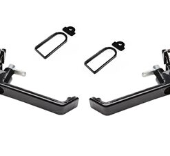Pair Gloss Black Front Door Handles & Gaskets/Bolts Kit (Def 02-16)