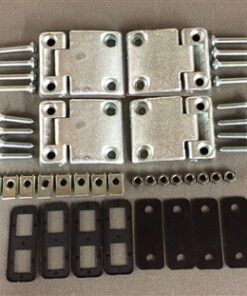 Second Row Side Door Hinge Kit for Series & For Defender (up to 1999) with Stainless Steel Nut, Bolts and Plastic Shims