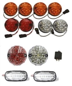 Coloured Conversion Kit Plug & Play 8 x 73mm LED Lights 1 x Pair Clear Indicators & Reverse & Fog LED Lights