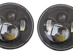 Def Black LHD LED Headlights 7" Pair (E Marked)