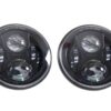 Def Black Crystal LED Headlights Pair RHD