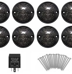 Standard Size 9 Part LED Light Kit Smoked for Series & Defender 1958-2016