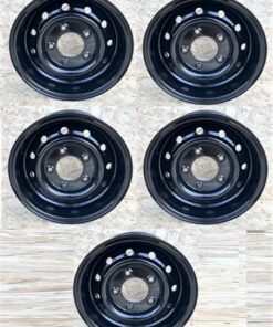 5x Gloss Black Steel Wolf Wheel Rims