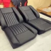 Fluted leather deluxe front seats fit Land Rover Series 2 and 3